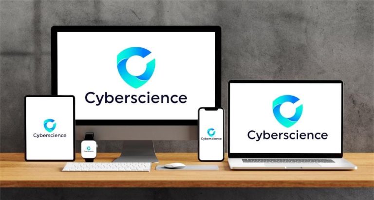 Cyberscience Logo Concept Combination Mark Logo Shield logo-02
