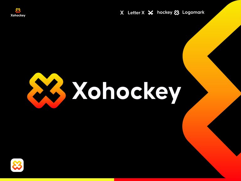 Hockey Stick Logo Sports logo x modern logo