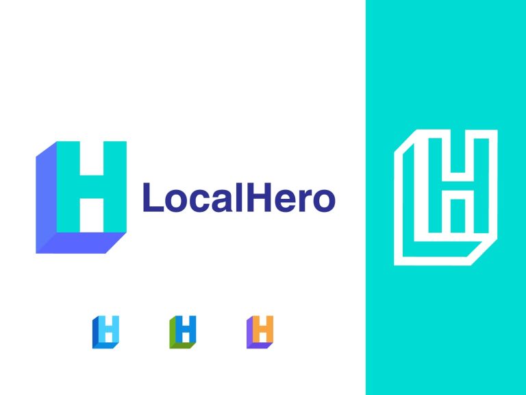Isometric-Logo-Design-LH-Box,-LH-Logo-design-concept