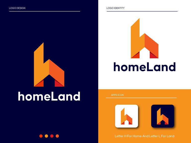h + L + home, Real Estate Logo Constraction logo