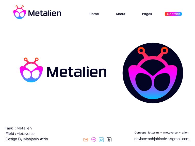 logo mark creative modern minimalist meta design